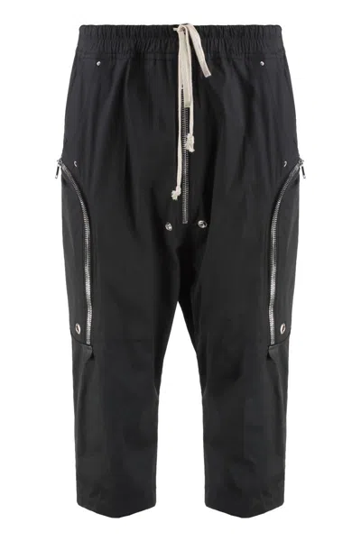 Rick Owens Stretch Cotton Trousers In Black
