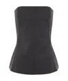 Rick Owens Strapless Black Top With Fitted Bodice And Flared Hem In Black