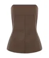 Rick Owens Brown Porterville Bustier Denim Camisole In Brown