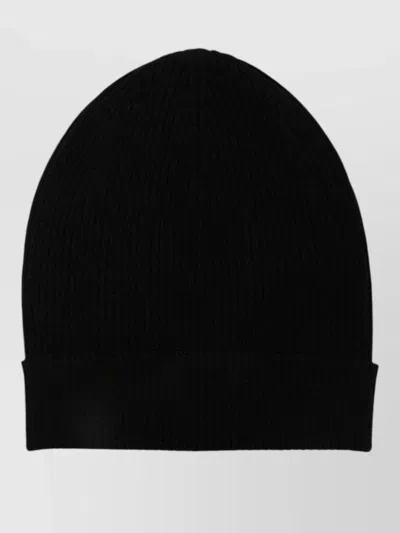Rick Owens Stretch Fit Unisex Ribbed Texture Hat In Black
