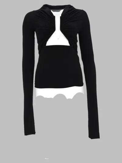 Rick Owens Stretch Nylon T-shirt In Black