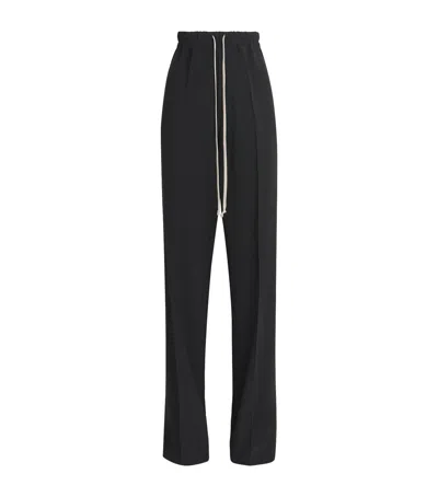 Rick Owens Stretch-organic Cotton Drawstring Dietrich Trousers In Black