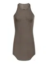 Rick Owens Gray Ribbed Tank Top In Nude & Neutrals