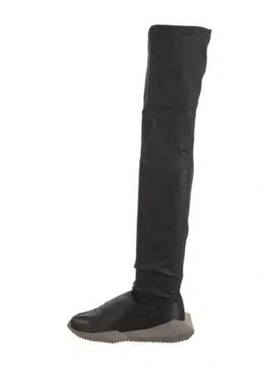 Pre-owned Rick Owens Stretch Tech Runner Leather Sock Boots In Black/neutrals