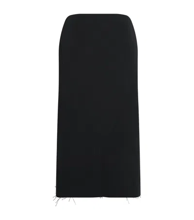Rick Owens Stretch-cotton Sheath Midi Skirt In Black