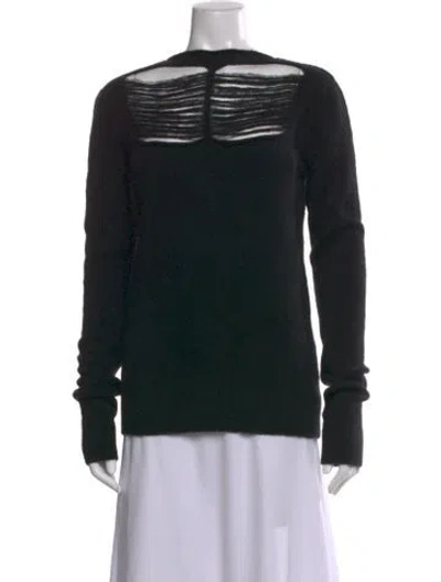 Pre-owned Rick Owens Striped Crew Neck Sweater In Black