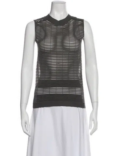 Pre-owned Rick Owens Striped Crew Neck Top In Gray