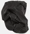 Rick Owens Striped Strapless Silk Top In Black/pearl