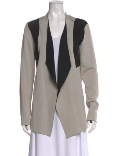 Pre-owned Rick Owens Striped V-neck Sweater In Gray