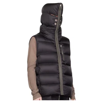 Pre-owned Rick Owens Strobe Fw22 Black Gimp Down Puffer Vest Sz It 52 Us 42 Lg Full Zip-up