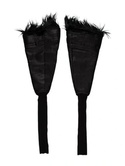 Pre-owned Rick Owens 'strobe' Gauntlet Gloves W/ Tags In Black