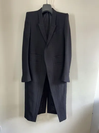 Pre-owned Rick Owens Strobe Neue Coat In Wt Wool Size 48 In Black