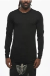 Rick Owens Strobe Virgin Wool Crew-neck Sweater In Black