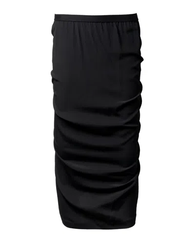 Rick Owens Structured Black Skirt With Rib-knit Waistband