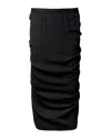 Rick Owens Structured Black Skirt With Rib-knit Waistband In Black
