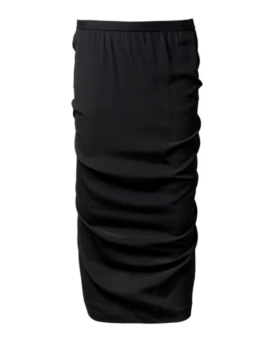 Rick Owens Structured Black Skirt With Rib-knit Waistband