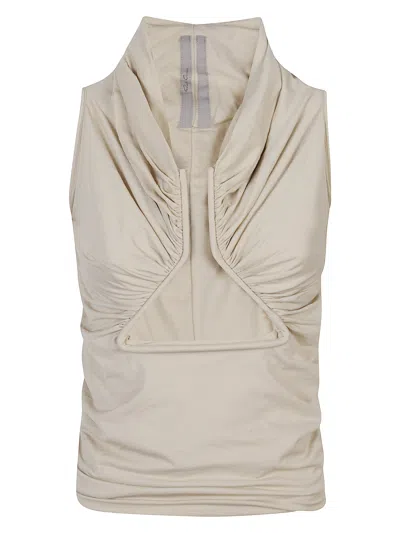 Rick Owens Structured Cut-out Ruffle Top In Animal Print