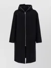 Rick Owens Dracucollar Fold-neck Zip-front Leather Coat In Black