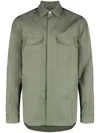 Rick Owens Structured Leather Jacket With Button-down Front In Gray