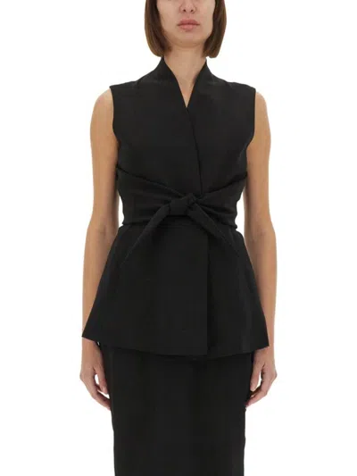 RICK OWENS STRUCTURED SLEEVELESS JACKET