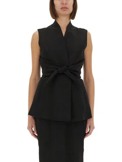 RICK OWENS RICK OWENS STRUCTURED SLEEVELESS JACKET