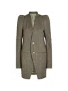 Rick Owens Structured-shoulder Button-up Jacket In Brown