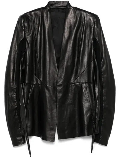 Rick Owens Strutter Leather Jacket In Black