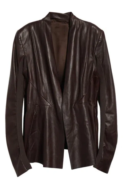Rick Owens Strutter Leather Jacket In Mahogany