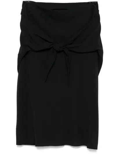 Rick Owens Strutter Midi Skirt In 09 Black