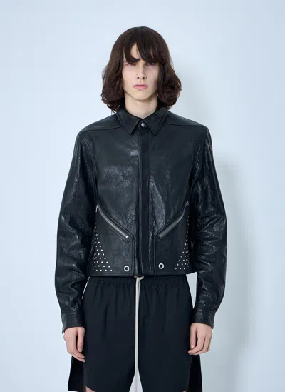 Rick Owens Studded Leather Jacket In Black