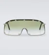 Rick Owens Studded Shield Sunglasses In Black