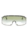 Rick Owens Studded Sunglasses In Brown
