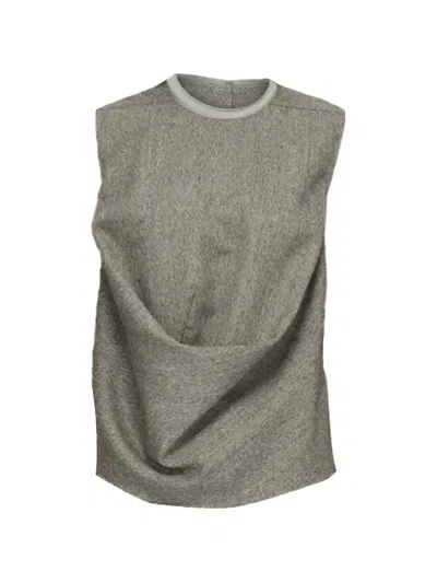Rick Owens Subhuman Draped Sleeveless Top In Gray