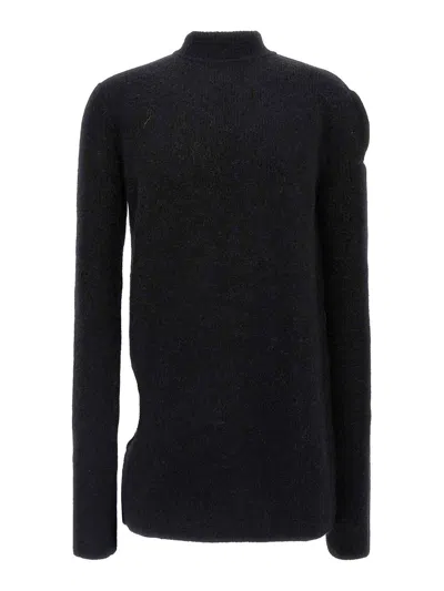 RICK OWENS SUÉTER CUELLO REDONDO - NEGRO