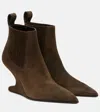 Rick Owens Suede Ankle Boots In Brown