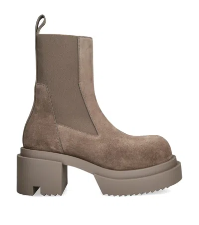 RICK OWENS SUEDE BEATLE BOGUN BOOTS