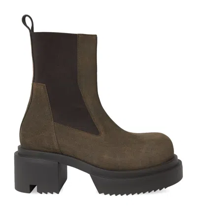 Rick Owens Suede Beatle Bogun Boots In Multi