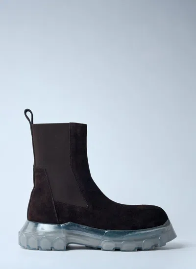 Rick Owens Suede Beatle Bozo Tractor Boots In Brown