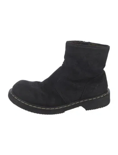 Pre-owned Rick Owens Suede Boots In Black