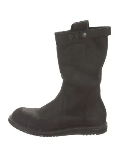 Pre-owned Rick Owens Suede Boots In Gray