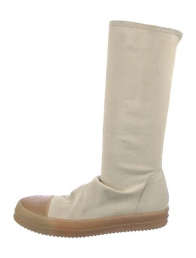 Pre-owned Rick Owens Suede Boots In Neutral
