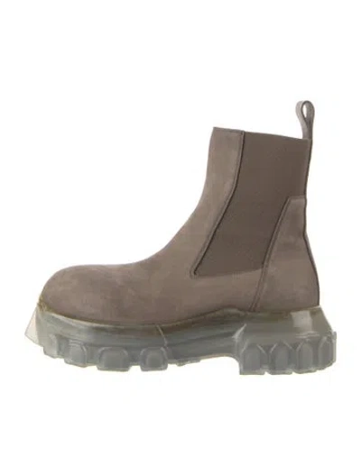 Pre-owned Rick Owens Suede Chelsea Boots In Neutrals