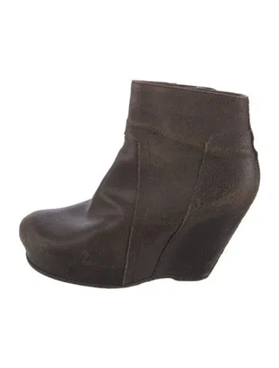 Pre-owned Rick Owens Suede Distressed Accents Boots In Brown