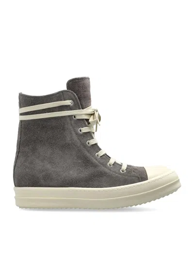 Rick Owens Suede High-top Sneakers In Black