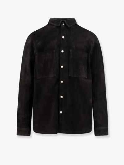 Rick Owens Suede Jacket In Black