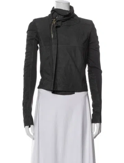Pre-owned Rick Owens Suede Jacket In Gray