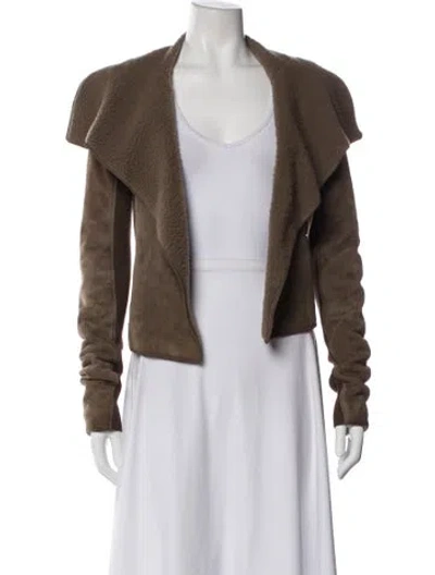 Pre-owned Rick Owens Suede Jacket In Neutral