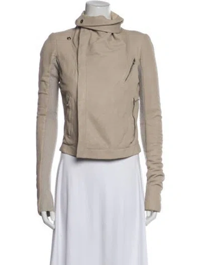Pre-owned Rick Owens Suede Jacket In Neutral
