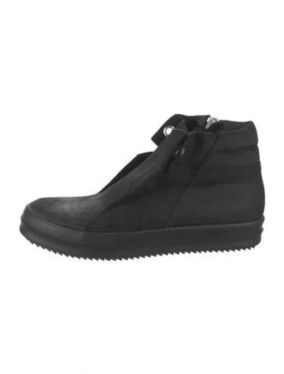 Pre-owned Rick Owens Suede Lace-up Boots In Black