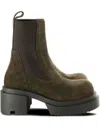Rick Owens Chunky Sole Ankle Boots With Elastic Panels In Brown
